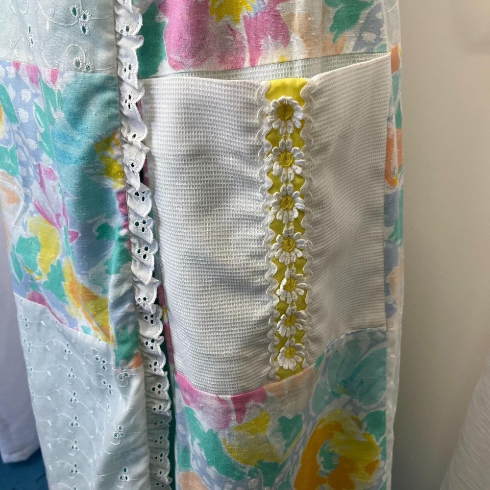 Vintage 60s 70s Patchwork Midi Skirt Ladies Size M/L Cottage Core Prairie Fairy - Picture 5 of 8